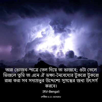 Picture 03 - লেবীয়া 6:21 BENIRV - তারা ভোজন-পাত্রে - Bible Verse Picture