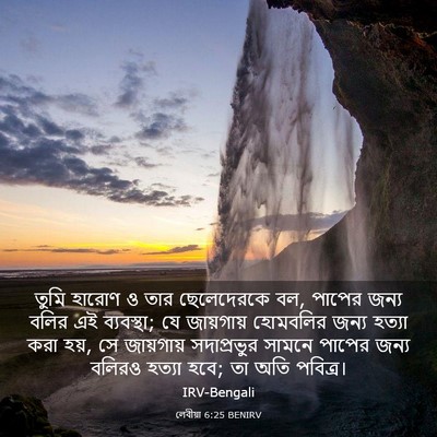 Picture 03 - লেবীয়া 6:25 BENIRV - তুমি হারোণ ও তার - Bible Verse Picture