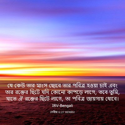 Picture 03 - লেবীয়া 6:27 BENIRV - যে কেউ তার মাংস - Bible Verse Picture