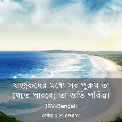 Picture 03 - লেবীয়া 6:29 BENIRV - যাজকদের মধ্যে সব - Bible Verse Picture