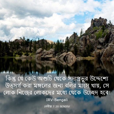 Picture 03 - লেবীয়া 7:20 BENIRV - কিন্তু যে কেউ - Bible Verse Picture