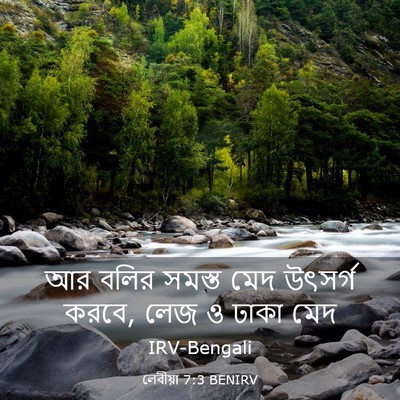 Picture 03 - লেবীয়া 7:3 BENIRV - আর বলির সমস্ত মেদ - Bible Verse Picture