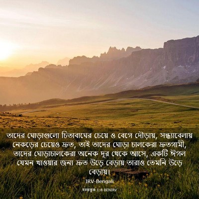 Picture 03 - হবক্কুক 1:8 BENIRV - তাদের ঘোড়াগুলো - Bible Verse Picture
