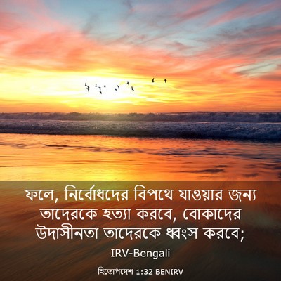 Picture 03 - হিতোপদেশ 1:32 BENIRV - ফলে, নির্বোধদের - Bible Verse Picture