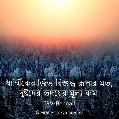 Picture 03 - হিতোপদেশ 10:20 BENIRV - ধার্ম্মিকের জিভ - Bible Verse Picture