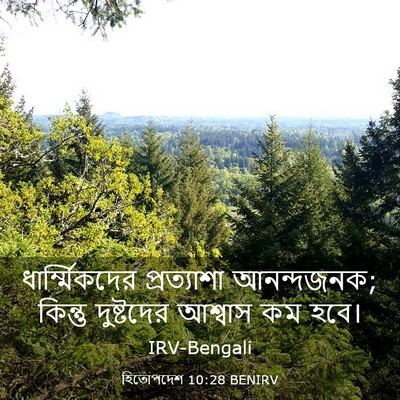 Picture 03 - হিতোপদেশ 10:28 BENIRV - ধার্ম্মিকদের - Bible Verse Picture