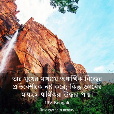 Picture 03 - হিতোপদেশ 11:9 BENIRV - তার মুখের মাধ্যমে - Bible Verse Picture
