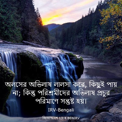 Picture 03 - হিতোপদেশ 13:4 BENIRV - অলসের অভিলাষ - Bible Verse Picture