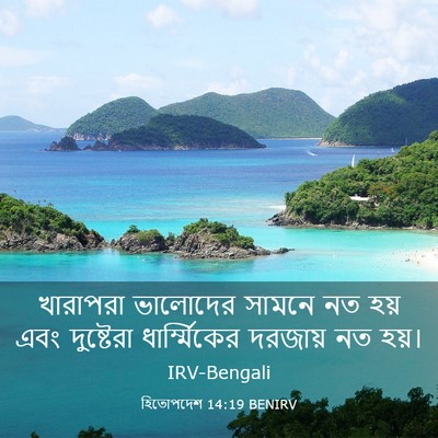 Picture 03 - হিতোপদেশ 14:19 BENIRV - খারাপরা ভালোদের - Bible Verse Picture