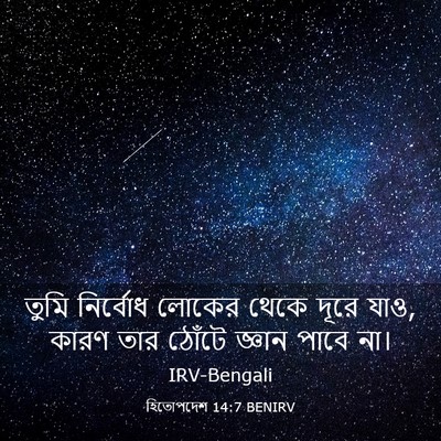 Picture 03 - হিতোপদেশ 14:7 BENIRV - তুমি নির্বোধ - Bible Verse Picture