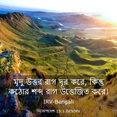 Picture 03 - হিতোপদেশ 15:1 BENIRV - মৃদু উত্তর রাগ দূর - Bible Verse Picture