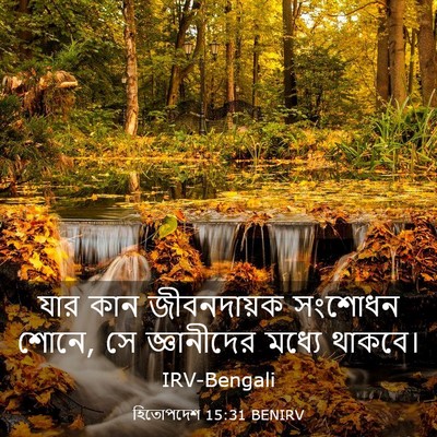 Picture 03 - হিতোপদেশ 15:31 BENIRV - যার কান জীবনদায়ক - Bible Verse Picture