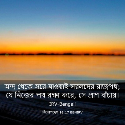 Picture 03 - হিতোপদেশ 16:17 BENIRV - মন্দ থেকে সরে - Bible Verse Picture