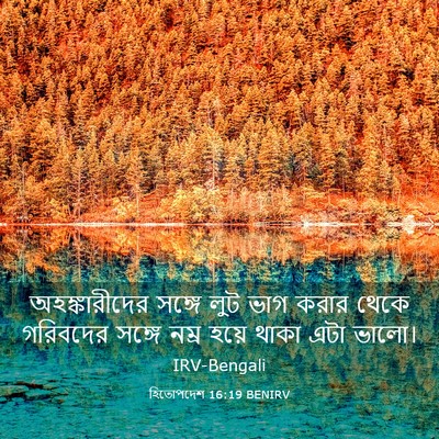 Picture 03 - হিতোপদেশ 16:19 BENIRV - অহঙ্কারীদের সঙ্গে - Bible Verse Picture