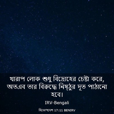 Picture 03 - হিতোপদেশ 17:11 BENIRV - খারাপ লোক শুধু - Bible Verse Picture