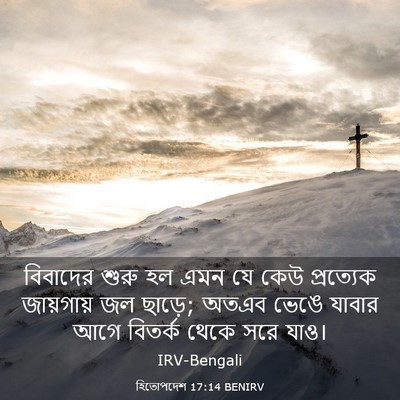 Picture 03 - হিতোপদেশ 17:14 BENIRV - বিবাদের শুরু হল - Bible Verse Picture