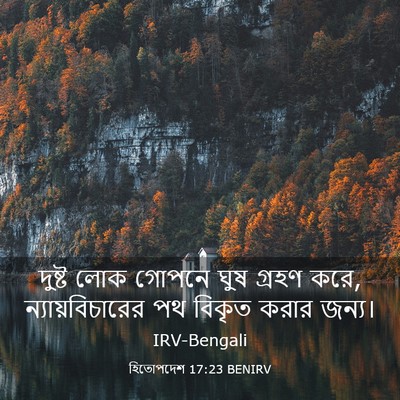 Picture 03 - হিতোপদেশ 17:23 BENIRV - দুষ্ট লোক গোপনে - Bible Verse Picture
