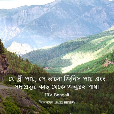Picture 03 - হিতোপদেশ 18:22 BENIRV - যে স্ত্রী পায়, সে - Bible Verse Picture
