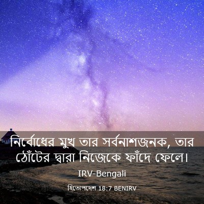 Picture 03 - হিতোপদেশ 18:7 BENIRV - নির্বোধের মুখ তার - Bible Verse Picture