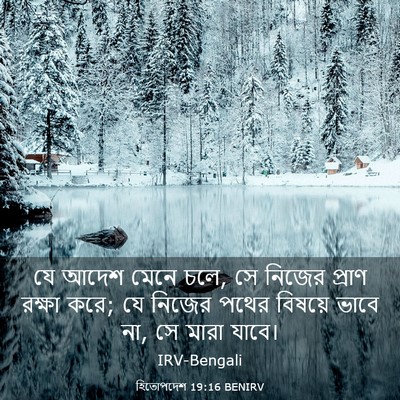 Picture 03 - হিতোপদেশ 19:16 BENIRV - যে আদেশ মেনে চলে, - Bible Verse Picture