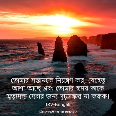 Picture 03 - হিতোপদেশ 19:18 BENIRV - তোমার সন্তানকে - Bible Verse Picture