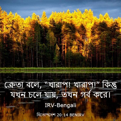 Picture 03 - হিতোপদেশ 20:14 BENIRV - ক্রেতা বলে, “খারাপ! - Bible Verse Picture
