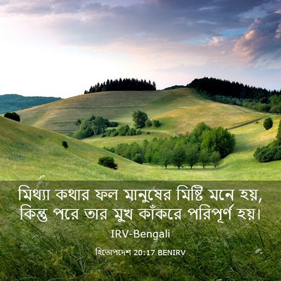 Picture 03 - হিতোপদেশ 20:17 BENIRV - মিথ্যা কথার ফল - Bible Verse Picture