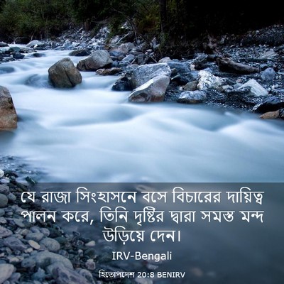 Picture 03 - হিতোপদেশ 20:8 BENIRV - যে রাজা সিংহাসনে - Bible Verse Picture