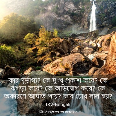 Picture 03 - হিতোপদেশ 23:29 BENIRV - কার দুর্ভাগ্য? কে - Bible Verse Picture