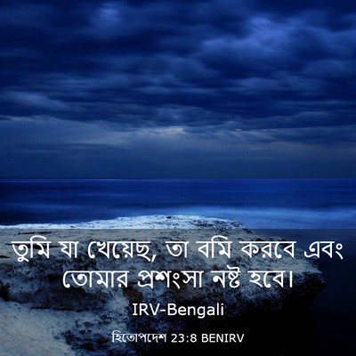 Picture 03 - হিতোপদেশ 23:8 BENIRV - তুমি যা খেয়েছ, তা - Bible Verse Picture