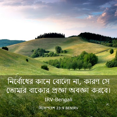 Picture 03 - হিতোপদেশ 23:9 BENIRV - নির্বোধের কানে - Bible Verse Picture