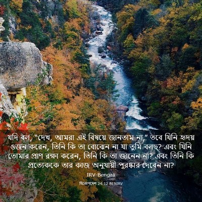 Picture 03 - হিতোপদেশ 24:12 BENIRV - যদি বল, “দেখ, আমরা - Bible Verse Picture