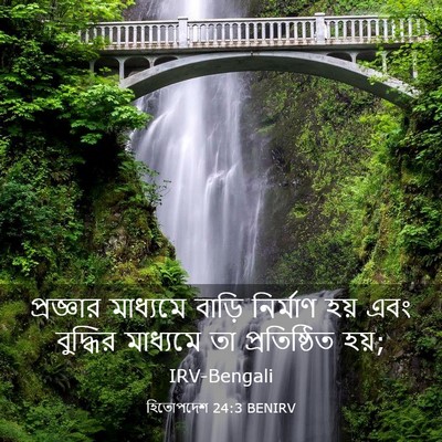 Picture 03 - হিতোপদেশ 24:3 BENIRV - প্রজ্ঞার মাধ্যমে - Bible Verse Picture
