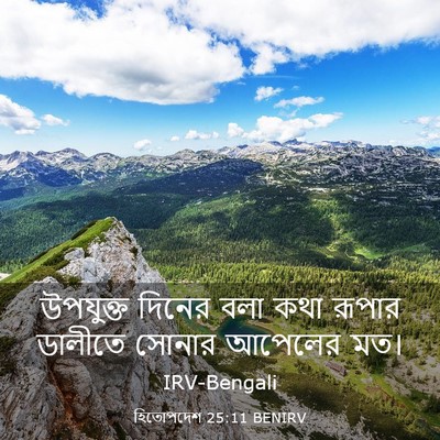 Picture 03 - হিতোপদেশ 25:11 BENIRV - উপযুক্ত দিনের বলা - Bible Verse Picture