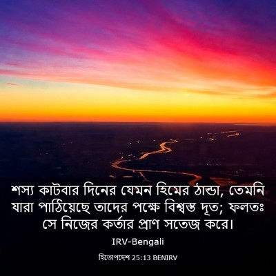 Picture 03 - হিতোপদেশ 25:13 BENIRV - শস্য কাটবার দিনের - Bible Verse Picture