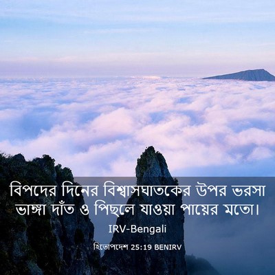 Picture 03 - হিতোপদেশ 25:19 BENIRV - বিপদের দিনের - Bible Verse Picture