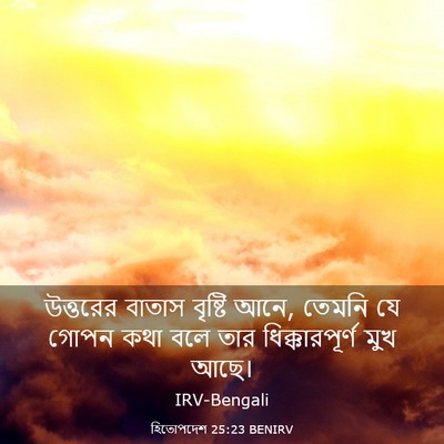 Picture 03 - হিতোপদেশ 25:23 BENIRV - উত্তরের বাতাস - Bible Verse Picture
