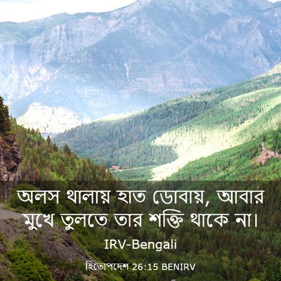 Picture 03 - হিতোপদেশ 26:15 BENIRV - অলস থালায় হাত - Bible Verse Picture