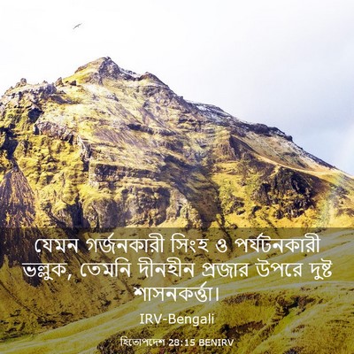Picture 03 - হিতোপদেশ 28:15 BENIRV - যেমন গর্জনকারী - Bible Verse Picture