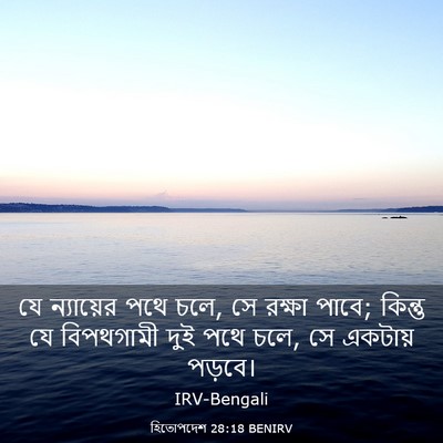 Picture 03 - হিতোপদেশ 28:18 BENIRV - যে ন্যায়ের পথে - Bible Verse Picture
