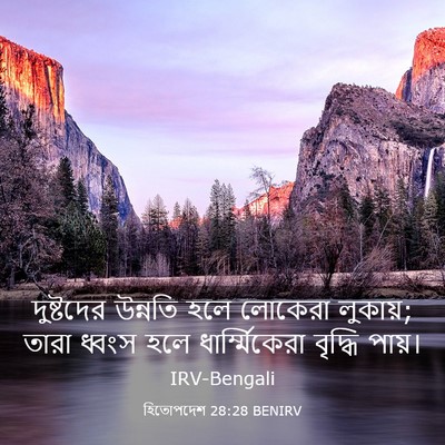 Picture 03 - হিতোপদেশ 28:28 BENIRV - দুষ্টদের উন্নতি - Bible Verse Picture