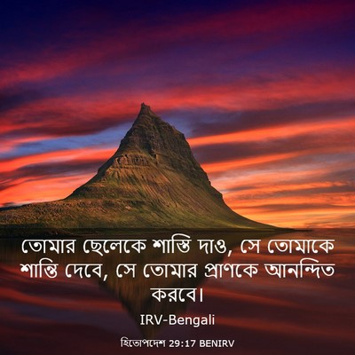 Picture 03 - হিতোপদেশ 29:17 BENIRV - তোমার ছেলেকে - Bible Verse Picture