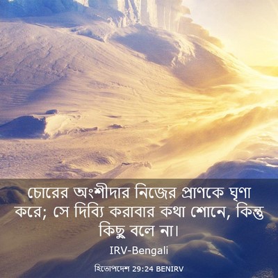 Picture 03 - হিতোপদেশ 29:24 BENIRV - চোরের অংশীদার - Bible Verse Picture