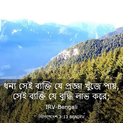 Picture 03 - হিতোপদেশ 3:13 BENIRV - ধন্য সেই ব্যক্তি - Bible Verse Picture