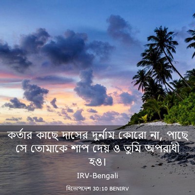 Picture 03 - হিতোপদেশ 30:10 BENIRV - কর্তার কাছে দাসের - Bible Verse Picture
