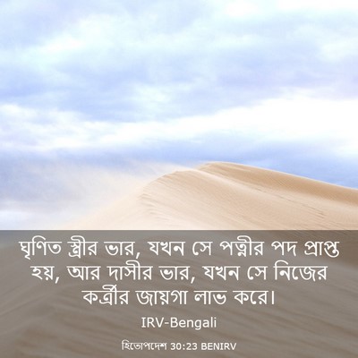 Picture 03 - হিতোপদেশ 30:23 BENIRV - ঘৃণিত স্ত্রীর ভার, - Bible Verse Picture