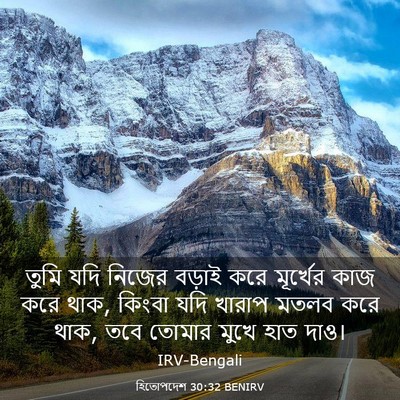 Picture 03 - হিতোপদেশ 30:32 BENIRV - তুমি যদি নিজের - Bible Verse Picture