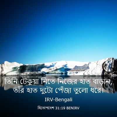 Picture 03 - হিতোপদেশ 31:19 BENIRV - তিনি টেকুয়া নিতে - Bible Verse Picture