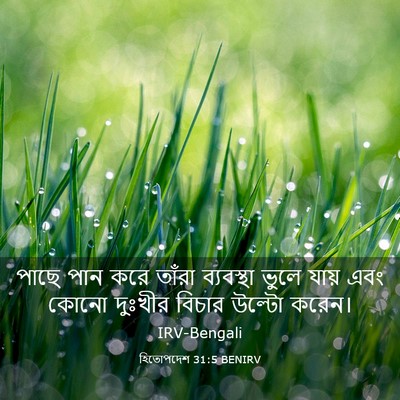 Picture 03 - হিতোপদেশ 31:5 BENIRV - পাছে পান করে তাঁরা - Bible Verse Picture