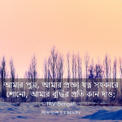Picture 03 - হিতোপদেশ 5:1 BENIRV - আমার পুত্র, আমার - Bible Verse Picture